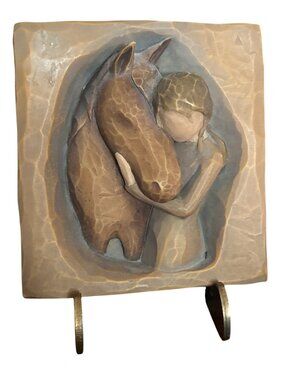 Vtg Willow Tree Quiet Strength Plaque By Susan Lordi 2005 Wall Art 4"x4"